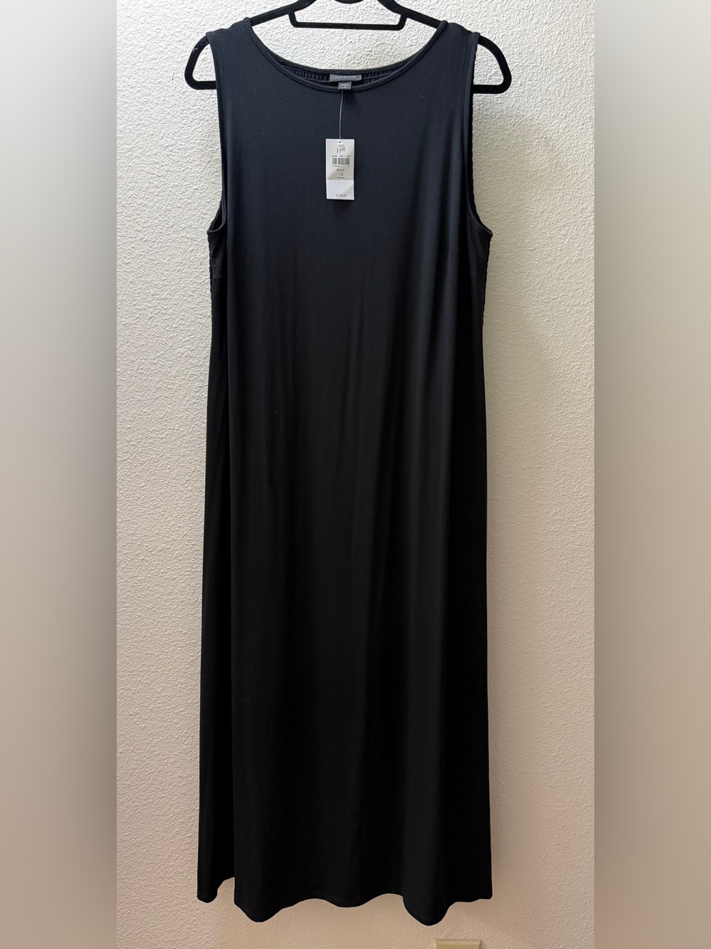 NWT J. Jill Wearever Black Smocked Maxi Dress 1X